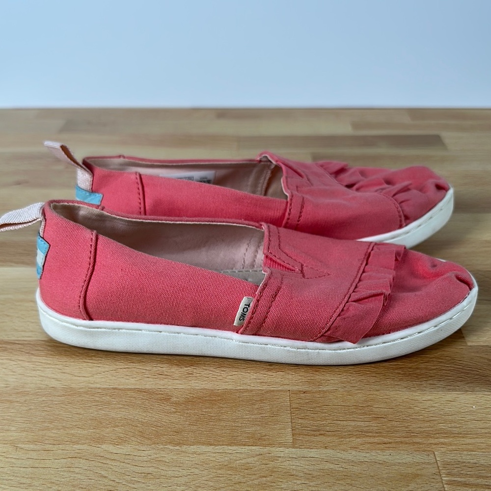 Toms Coral Canvas Slip-Ons